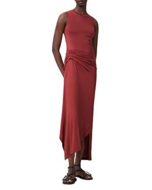 AllSaints Rivi Draped Sleeveless Midi Dress - Red