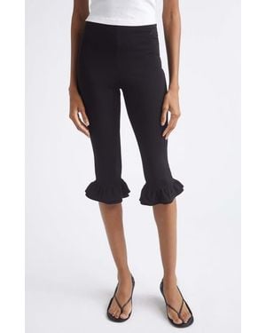 Jacquemus The Playa Ruffle Cuff Capri Pants - Black