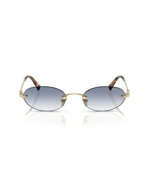 Miu Miu 51Mm Oval Rimless Sunglasses - Blue