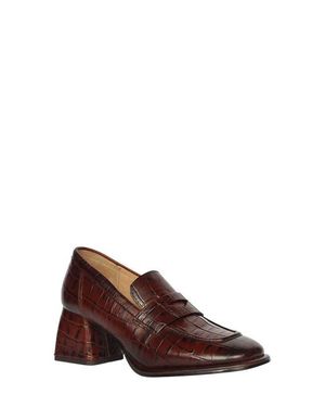 Saint G. Viviana Croc Embossed Pump - Brown