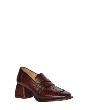 Saint G. Viviana Croc Embossed Pump - Brown