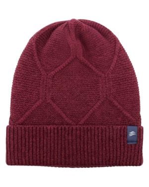United By Blue The Softest Ultra Cozy Yak Yarn With Diamond Cable Knit Beanie - Red