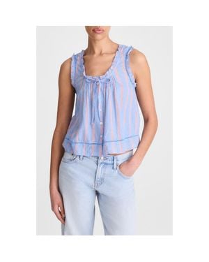 Madewell The Leah Cotton Top - Blue
