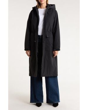 Ilse Jacobsen Thermal Water Repellent Long Hooded Jacket - Black