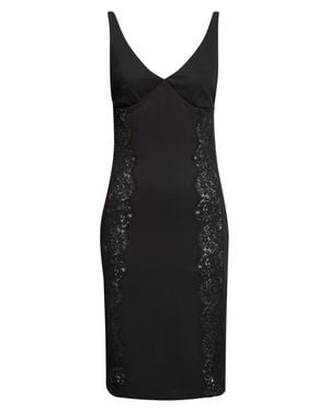 Stella McCartney Lace Trim Stretch Cady Cocktail Dress - Black