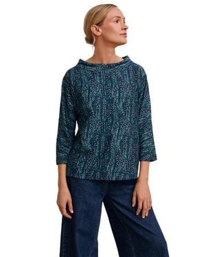 Celtic & Co. Cotton Blend Collared T-Shirt - Blue