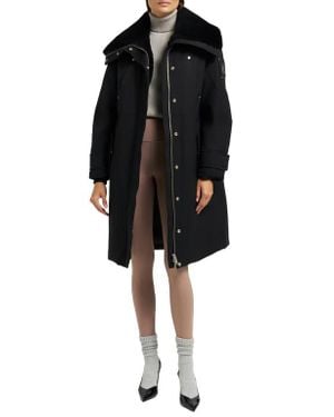 Moose Knuckles Original Storm Water Repellent Genuine Shearling Lined 800 Fill Power Down Parka - Black
