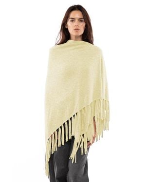 Monticelli Cashmere Pure Cashmere Fringe Wrap - Natural