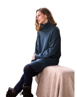 Celtic & Co. Geelong Turtleneck Midi Dress - Blue