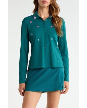 G/FORE Icon Long Sleeve Performance Polo - Green