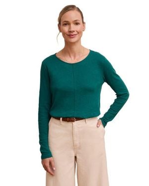 Celtic & Co. Linen Blend Long Sleeve T-Shirt - Green