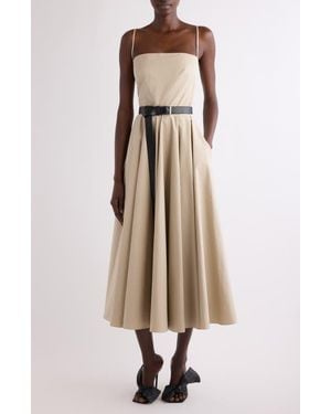 Givenchy Sliced Cotton Poplin Dress - Natural