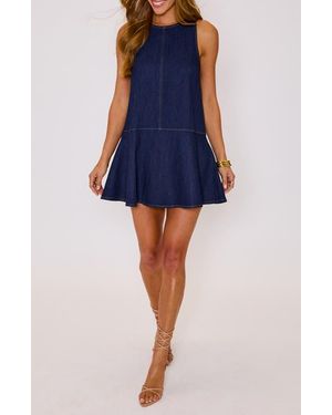 Vici Collection Olivia Denim Fit & Flare Minidress - Blue