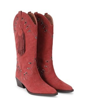 Kurt Geiger Western Tassel Boot - Red
