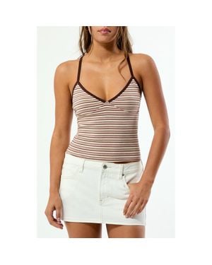 PacSun Elle Easy V-Neck Stripe Camisole - Pink