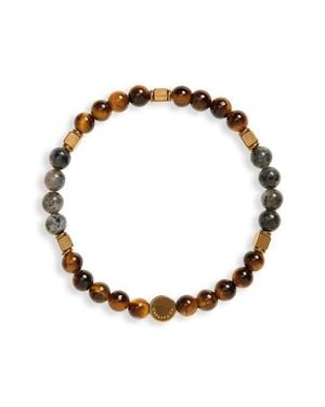 Caputo & Co. Tiger Eye Beaded Bracelet - White