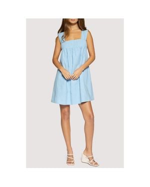 Lost + Wander Coastal Voyage Cotton & Linen Babydoll Dress - Blue