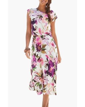 Lascana Flutter Sleeve Dress - White