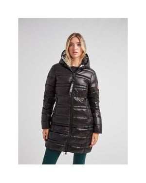 Jacket R4D Tramline Hooded Puffer Coat - Black