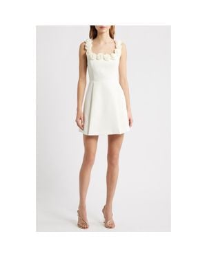 Lucy Paris Rosette Trim Cocktail Minidress - White