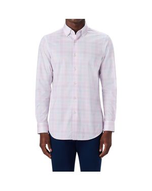 Bugatchi Ooohcotton Plaid Button-Up Shirt - White