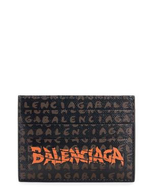 Balenciaga Snob Allover Logo Card Holder - Gray
