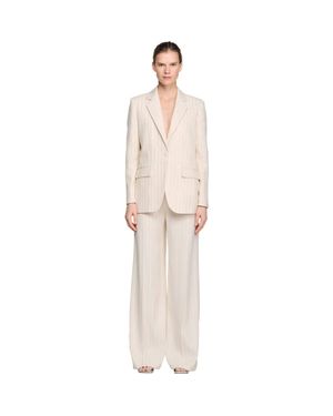 Sandro Striped Tailored Jacket - Natural