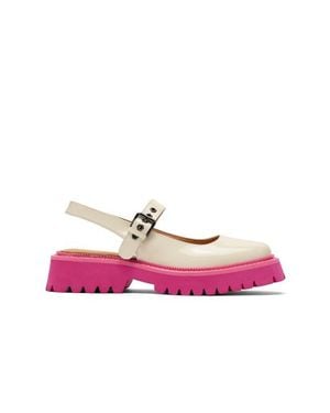 MARC NOLAN Luna Leather Mary Jane Lug Slingbacks - Pink