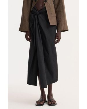 Rohe Textured Sarong Skirt - Black