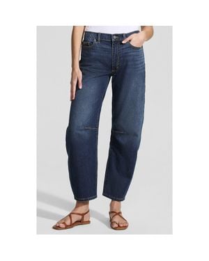 Lands' End Soft Denim Relaxed Barrel Leg Ankle Jeans - Blue