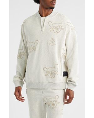 VIC GARCIA WORLD Chopped & Screwed Quarter Zip Pullover - White