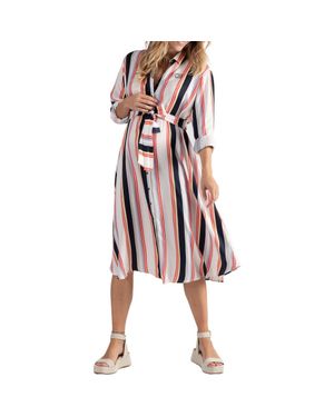 Cache Coeur Normandie Maternity And Nursing Shirt Dress - Pink