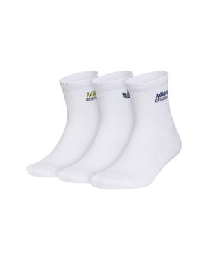 adidas Gender Inclusive Paramount Assorted 3-Pack Quarter Socks - White