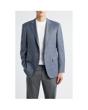 Canali Siena Regular Fit Shadow Check Wool Sport Coat - Blue