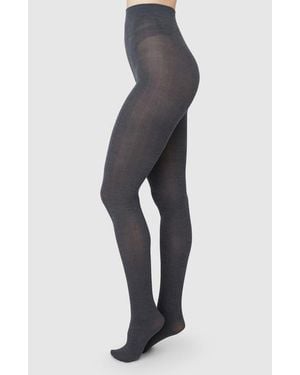 Swedish Stockings Ylva Organic Wool Blend Tights - Gray