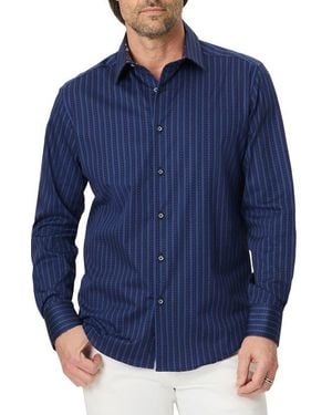 Robert Graham Quiet Glory Stretch Cotton Button-Up Shirt - Blue