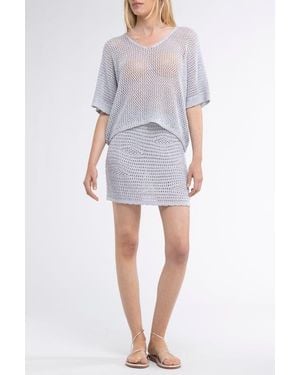 Sunday Saint Tropez Livia Crochet Cover-Up Mini Skirt - Metallic