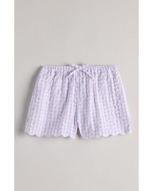 Nordstrom Kids' Gingham Seersucker Shorts - Purple