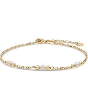 DEVATA Freshwater Pearl Chain Bracelet - Metallic