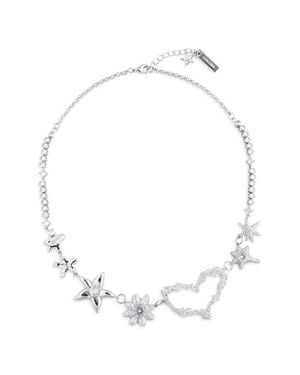 Collina Strada Heart Flame Constellation Necklace - White