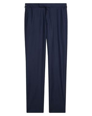 Tom Ford Shelton Wool Sharkskin Tapered Pants - Blue