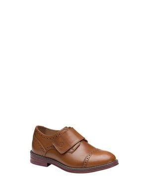 Johnston & Murphy Kids' Conard Cap Toe Monk Strap Shoe - Brown