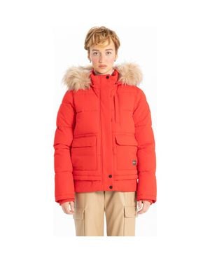 Point Zero Removable Hood & Fur Bomber - Red