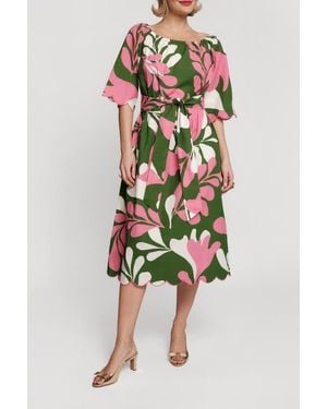 Frances Valentine Coco Midi Dress Mid-Century Palm - Multicolor