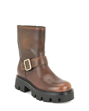 Nine West Ryder Faux Leather Boot - Brown