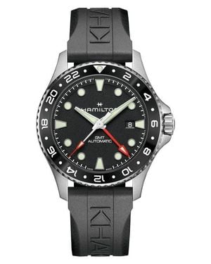 Hamilton Khaki Scuba Gmt Automatic Rubber Strap Watch, 43Mm - Gray