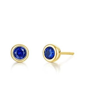 Lafonn Bezel Simulated Birthstone Stud Earrings - Blue