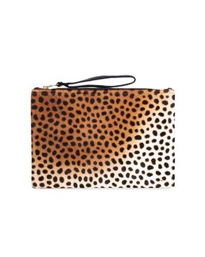 The Artisan & Company Leopard Leather-Flat Wallet Clutch - Brown