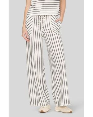 Project Social T Zadie Striped Wide Leg Pants - White