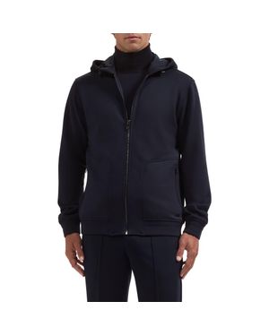 Bugatchi Soft Touch Full Zip Hoodie - Blue